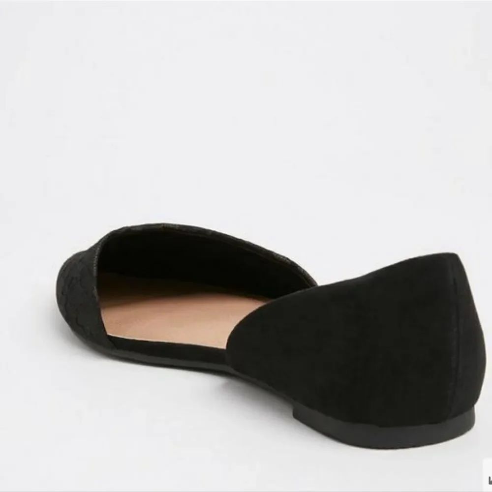 NICOLE LACE POINTED TOE D'ORSAY SLIP-ON WOMEN"S FLAT